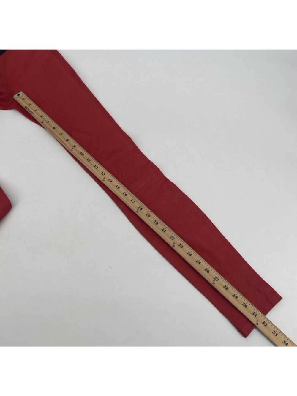 Theory Women’s Size 00 Red Ima Maximus lambskin leather pants Pull On - Picture 10 of 16